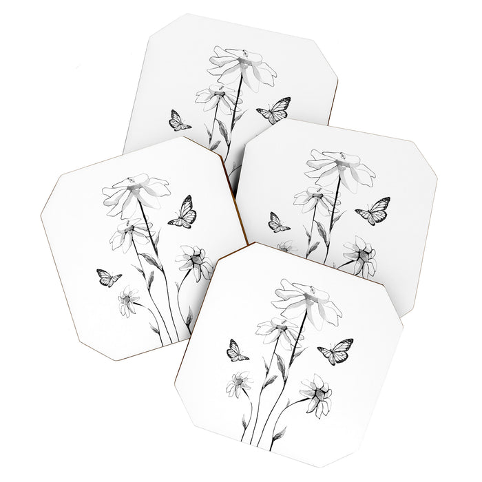Flowers and butterflies 2 Coaster Gallery Image 1