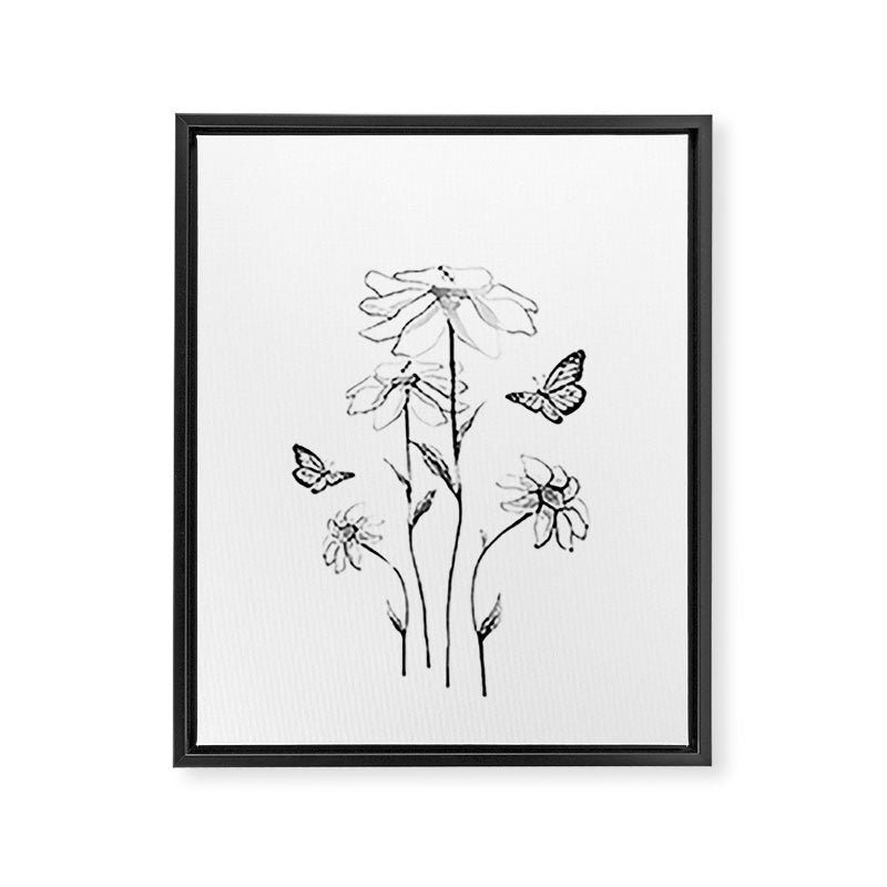 Flowers and butterflies 2 Framed Canvas Print Gallery Image 6