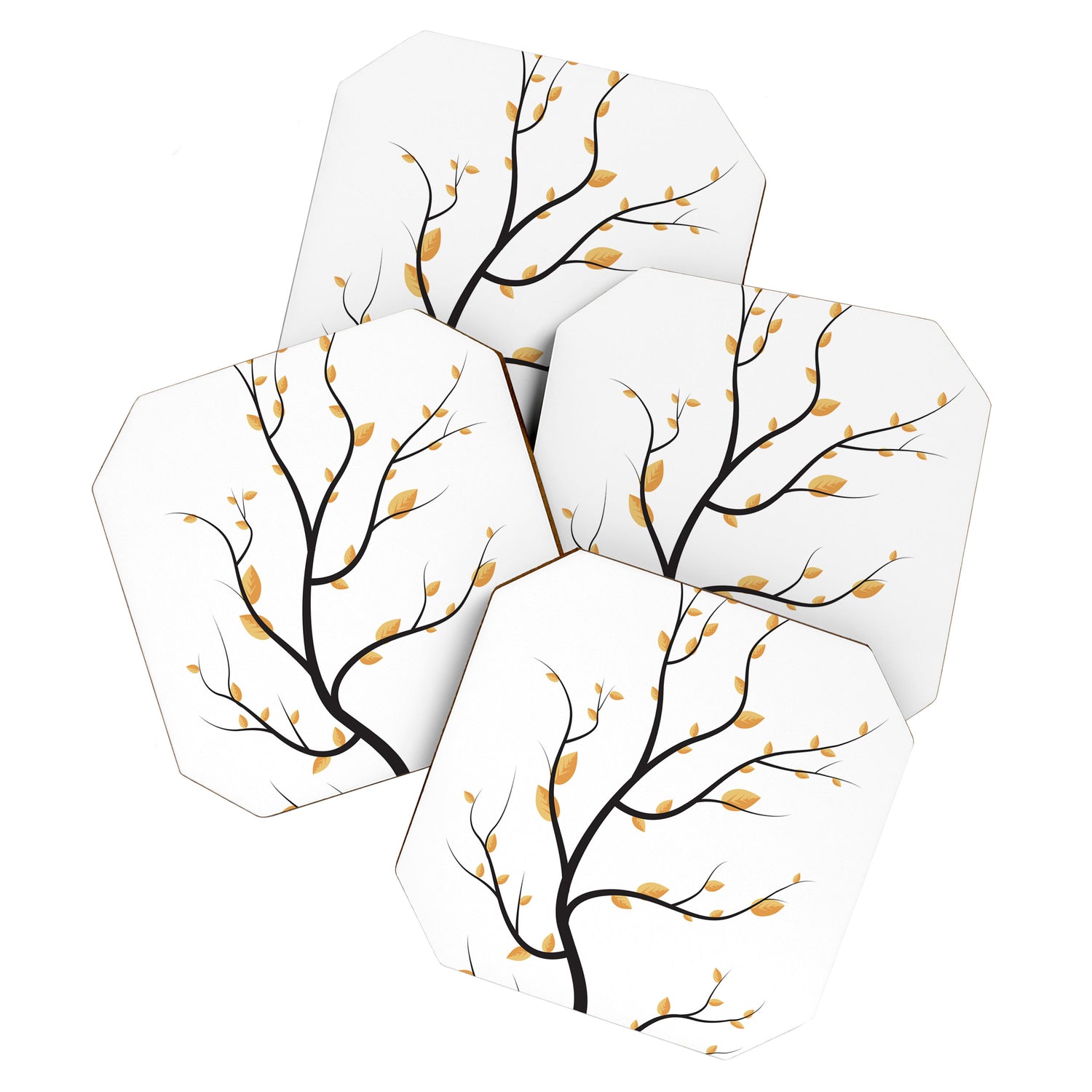 golden leaves Coaster Gallery Image 1
