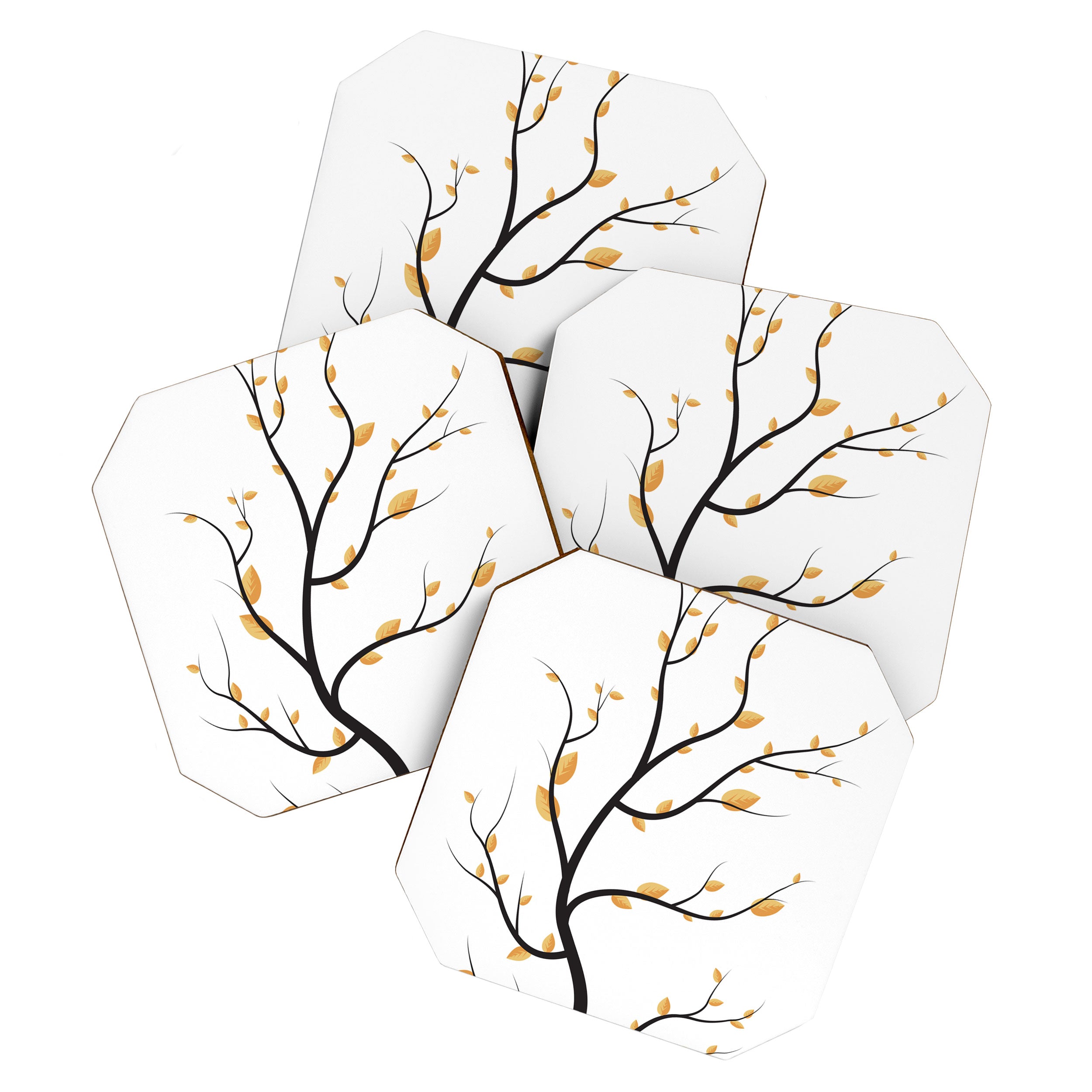 golden leaves Coaster Gallery Image 1