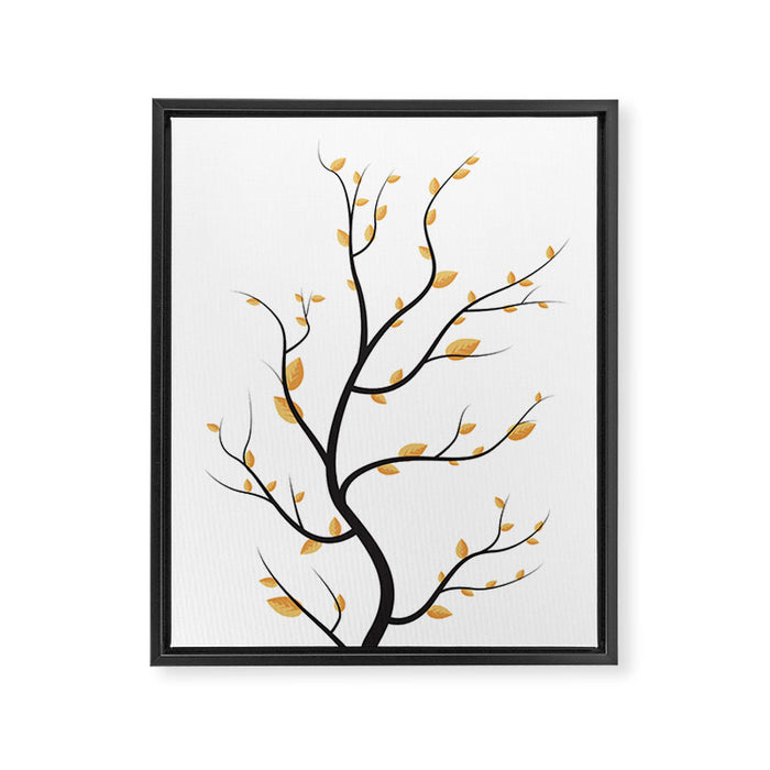 golden leaves Framed Canvas Print Gallery Image 1