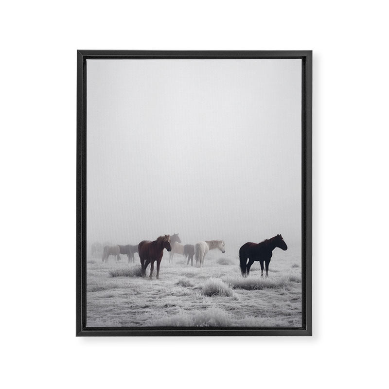 Horses in the Mist II Framed Canvas Print Gallery Image 6