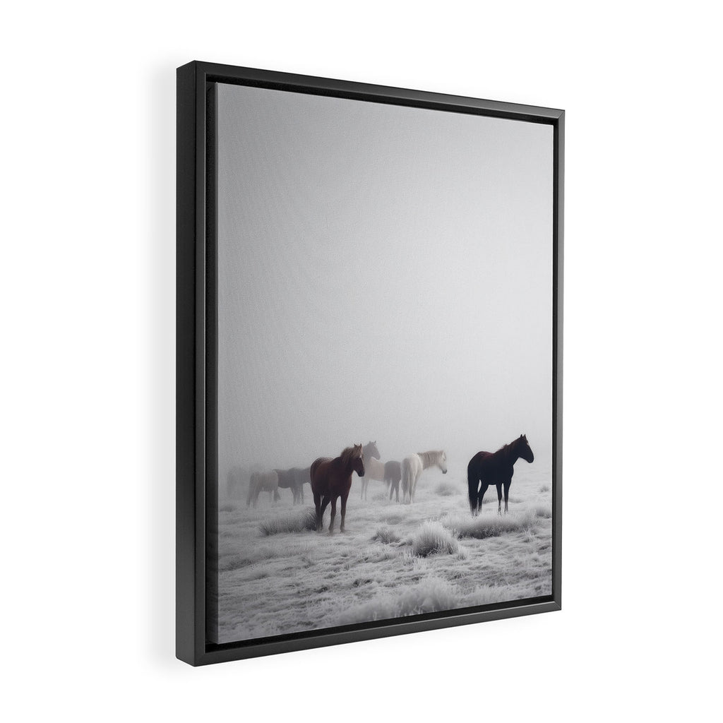 Horses in the Mist II Framed Canvas Print Gallery Image 2