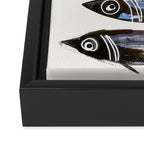 Line Fish Framed Canvas Print Gallery Image 3