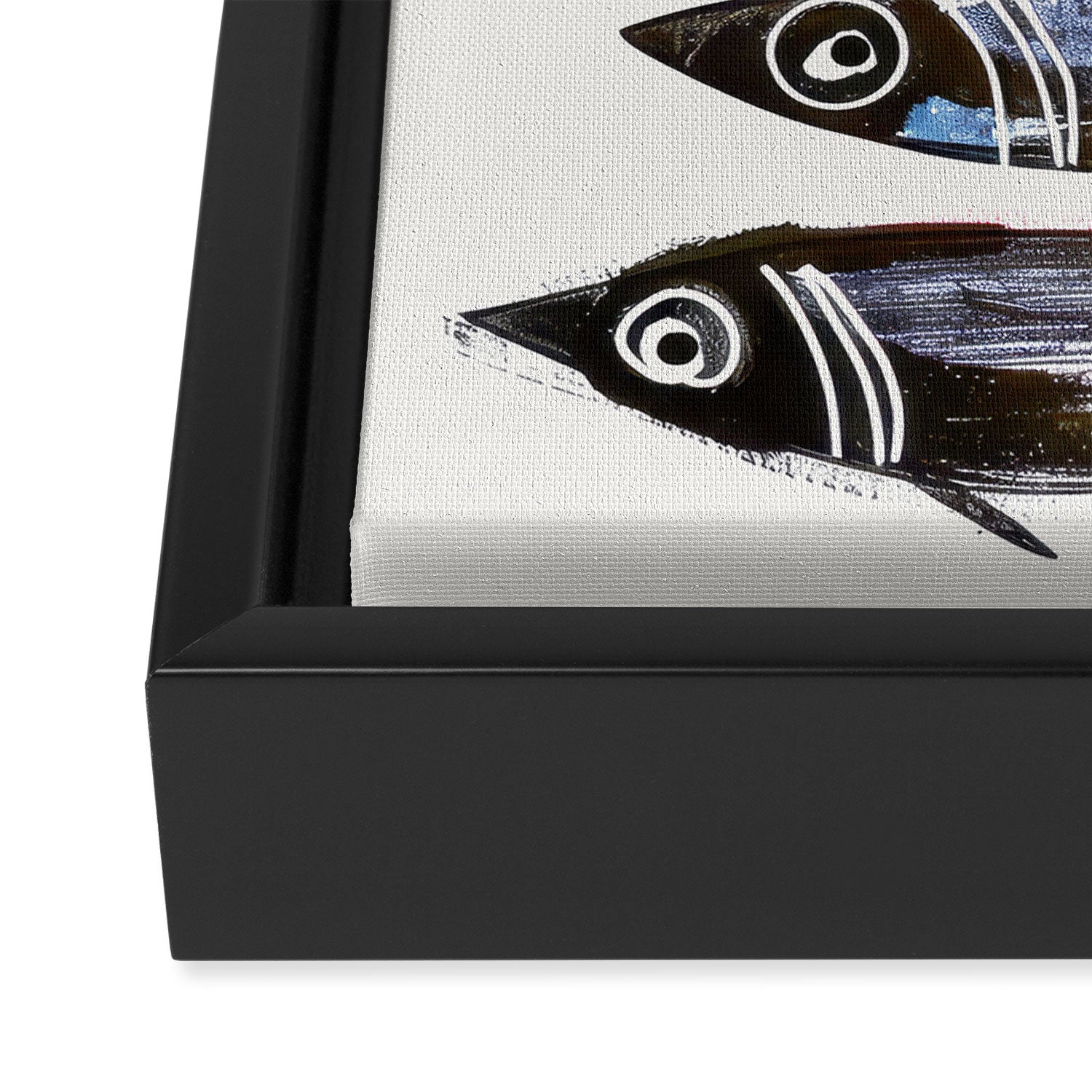 Line Fish Framed Canvas Print Gallery Image 3