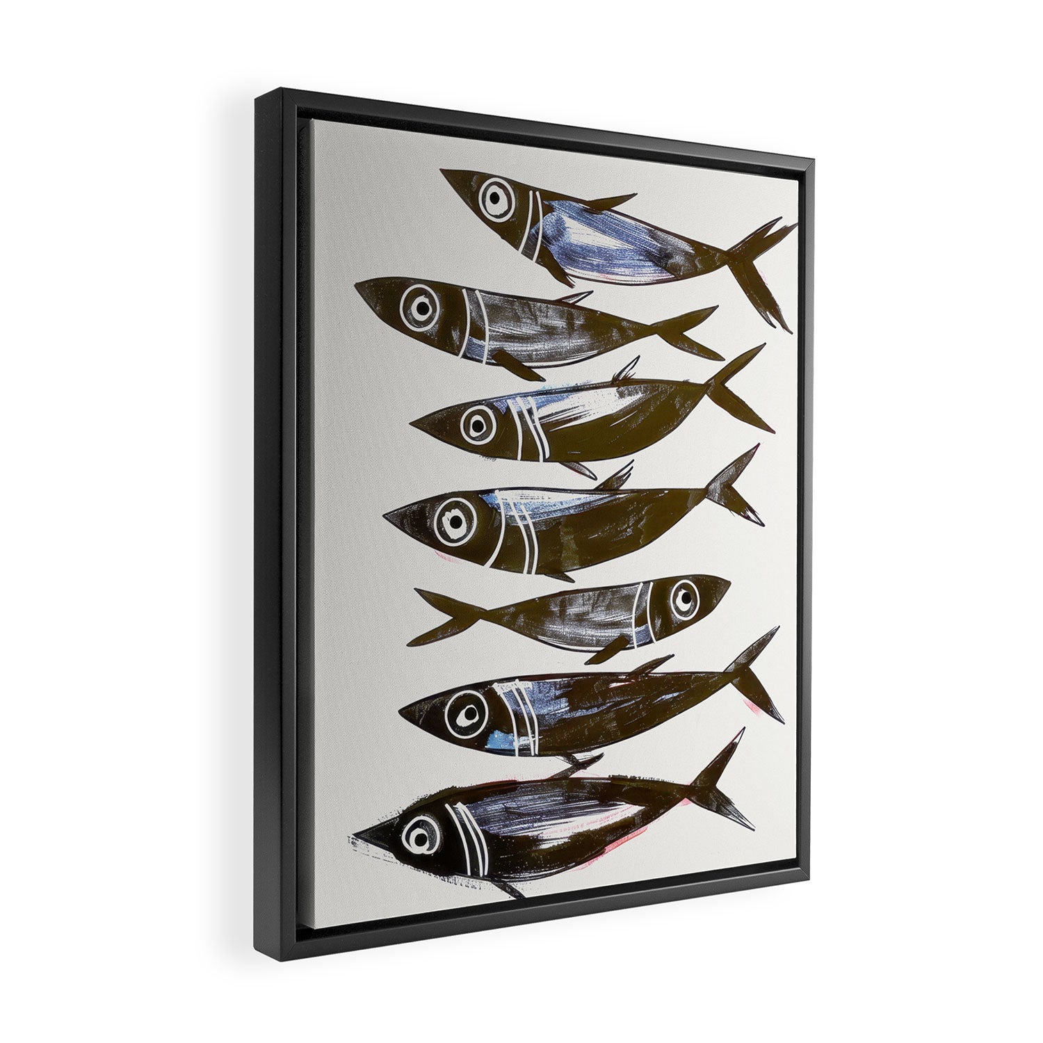Line Fish Framed Canvas Print Gallery Image 2
