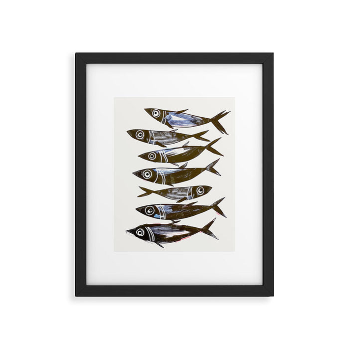 Line Fish Framed Art Print Gallery Image 1