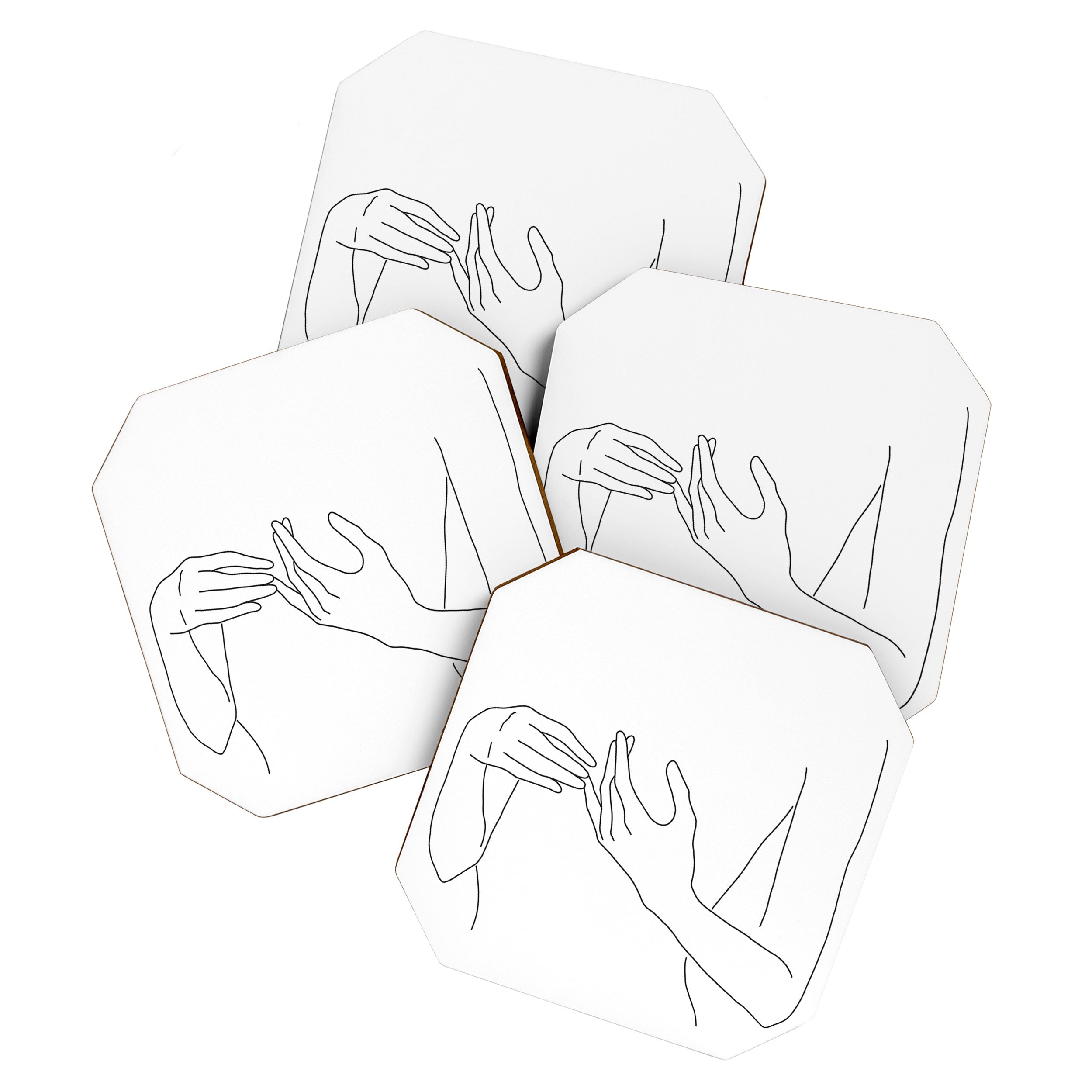 Line Hands 2 Coaster Gallery Image 1