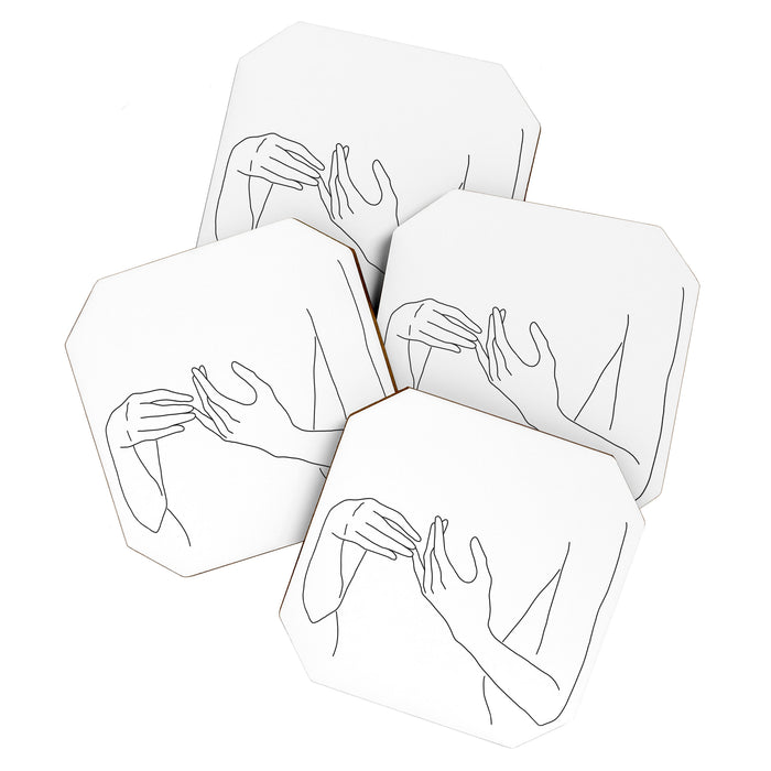 Line Hands 2 Coaster Gallery Image 1