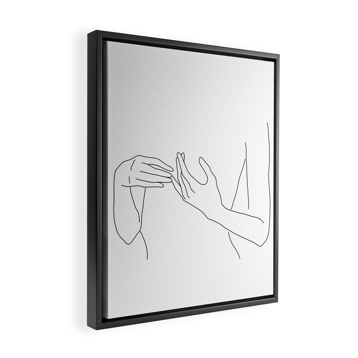 Line Hands 2 Framed Canvas Print Gallery Image 2