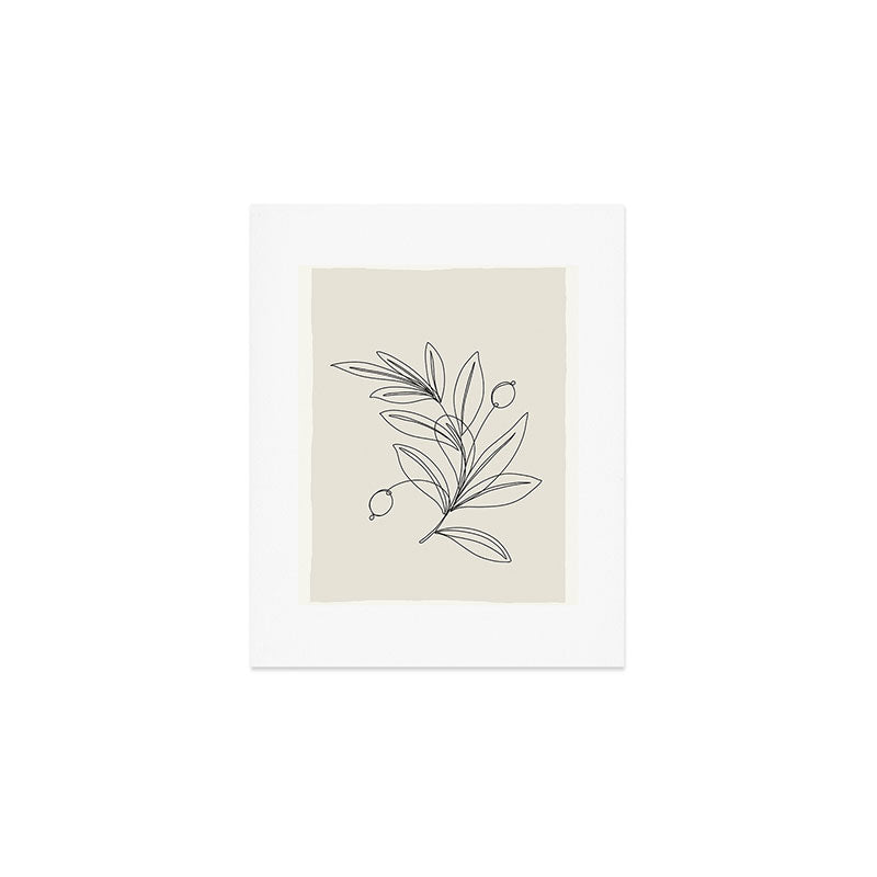 Line Olive Branch Art Print Gallery Image 1