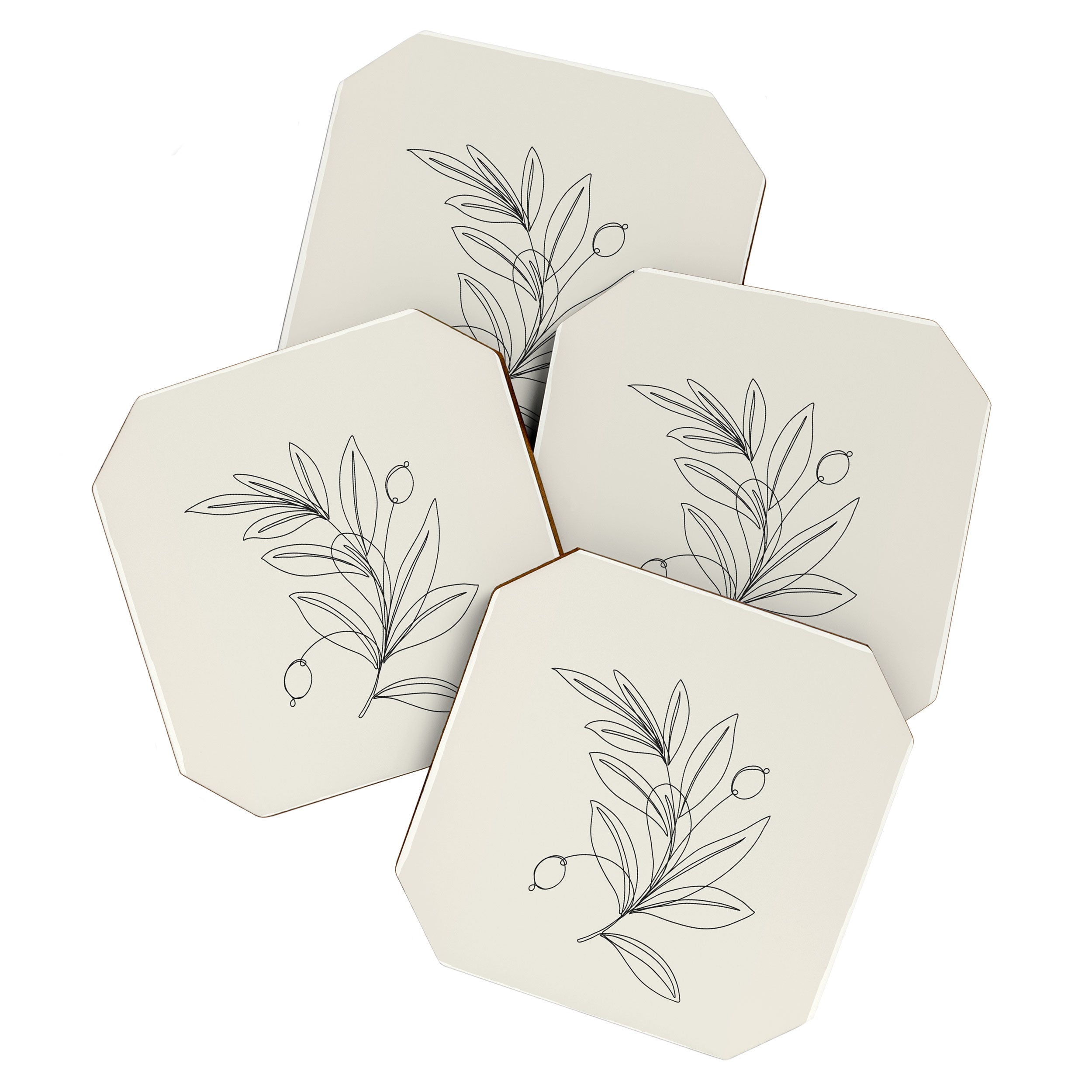 Line Olive Branch Coaster Gallery Image 1
