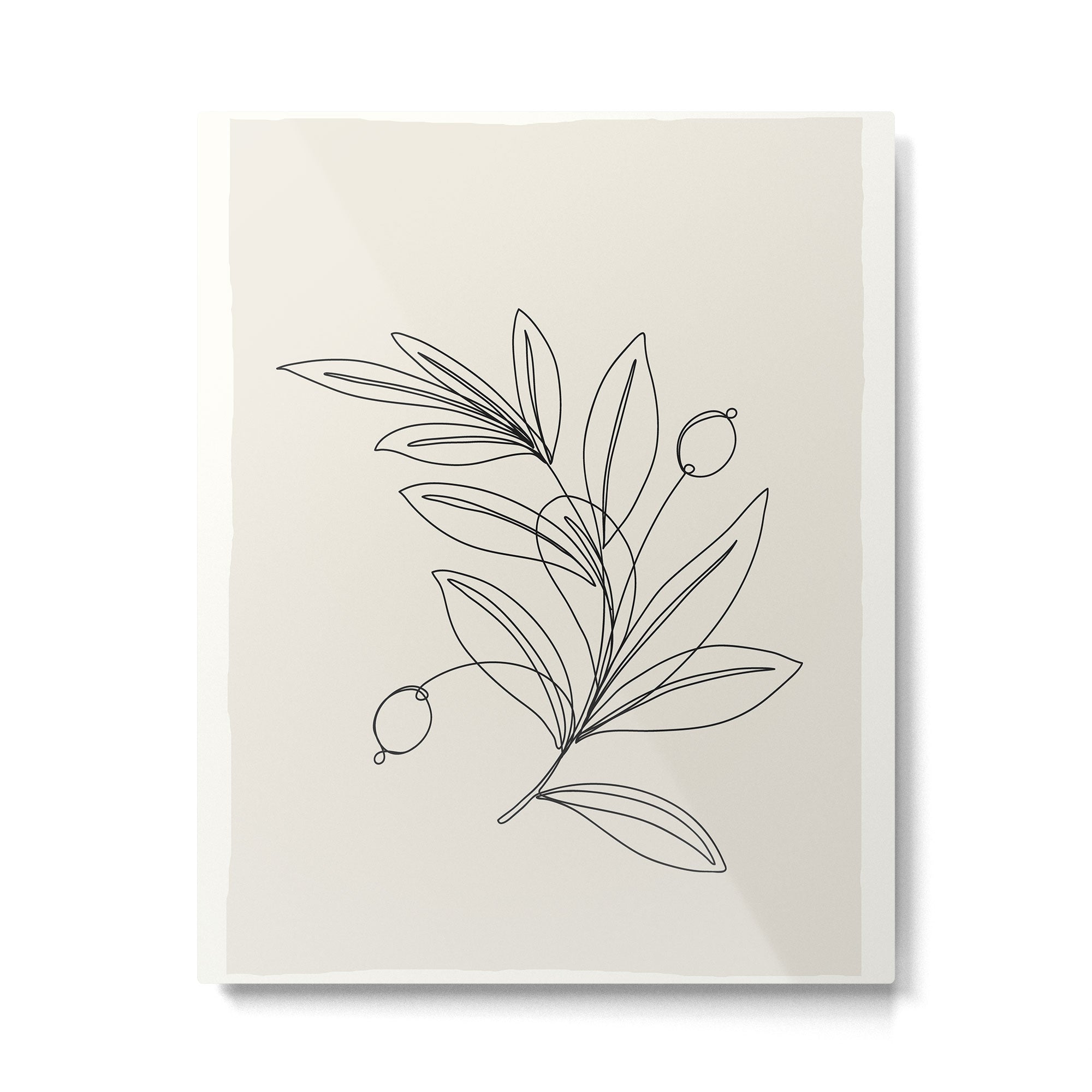 Line Olive Branch Metal Print Gallery Image 4