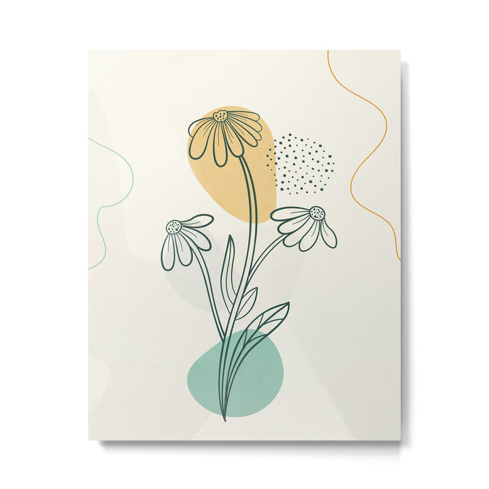 Little Line Flowers 2 Metal Print Gallery Image 1