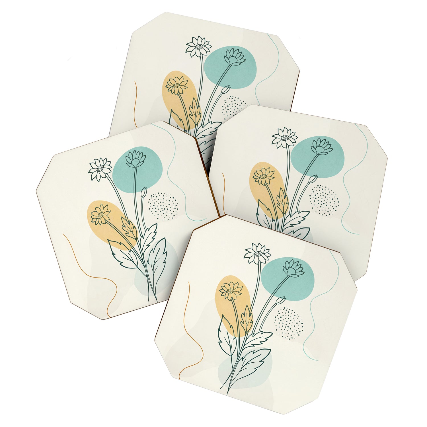 Little Line Flowers Coaster Gallery Image 1