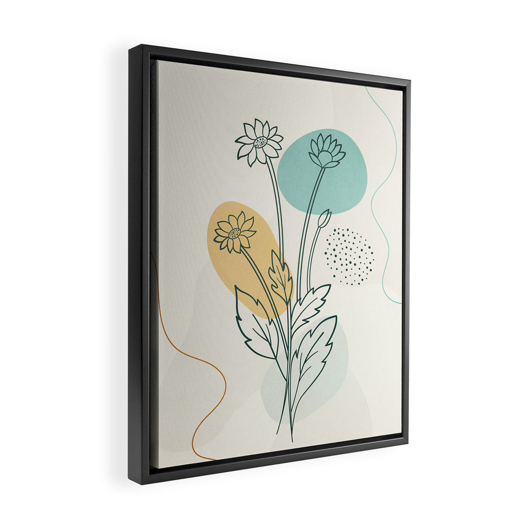 Little Line Flowers Framed Canvas Print Gallery Image 2