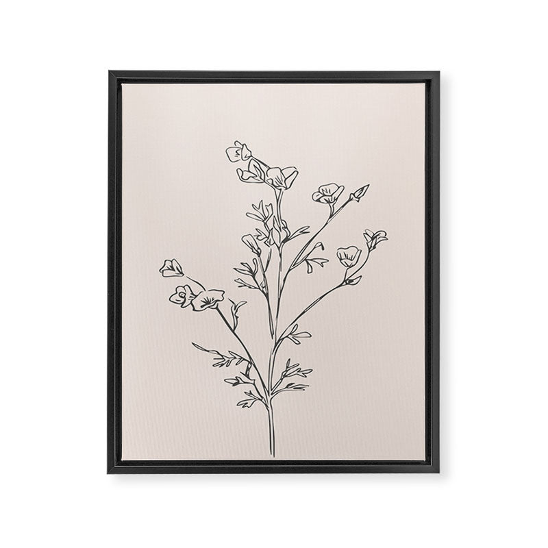 Minimal Line Art Flowers 5 Framed Canvas Print Gallery Image 6