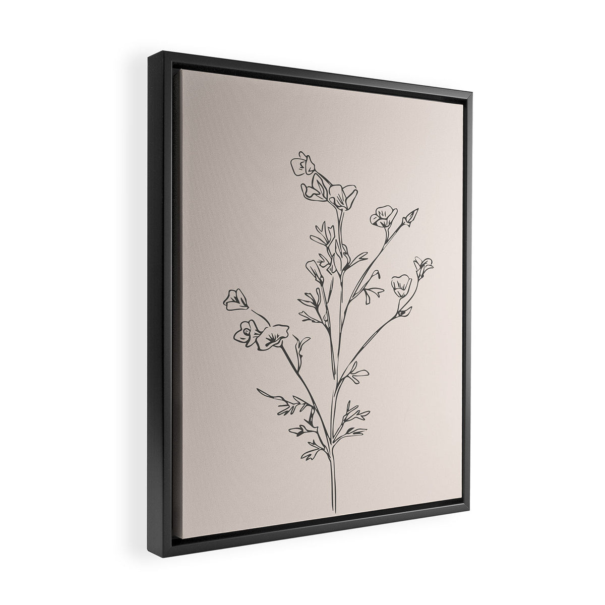 Minimal Line Art Flowers 5 Framed Canvas Print Gallery Image 2