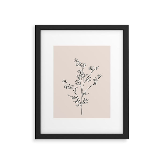 Minimal Line Art Flowers 5 Framed Art Print Gallery Image 1