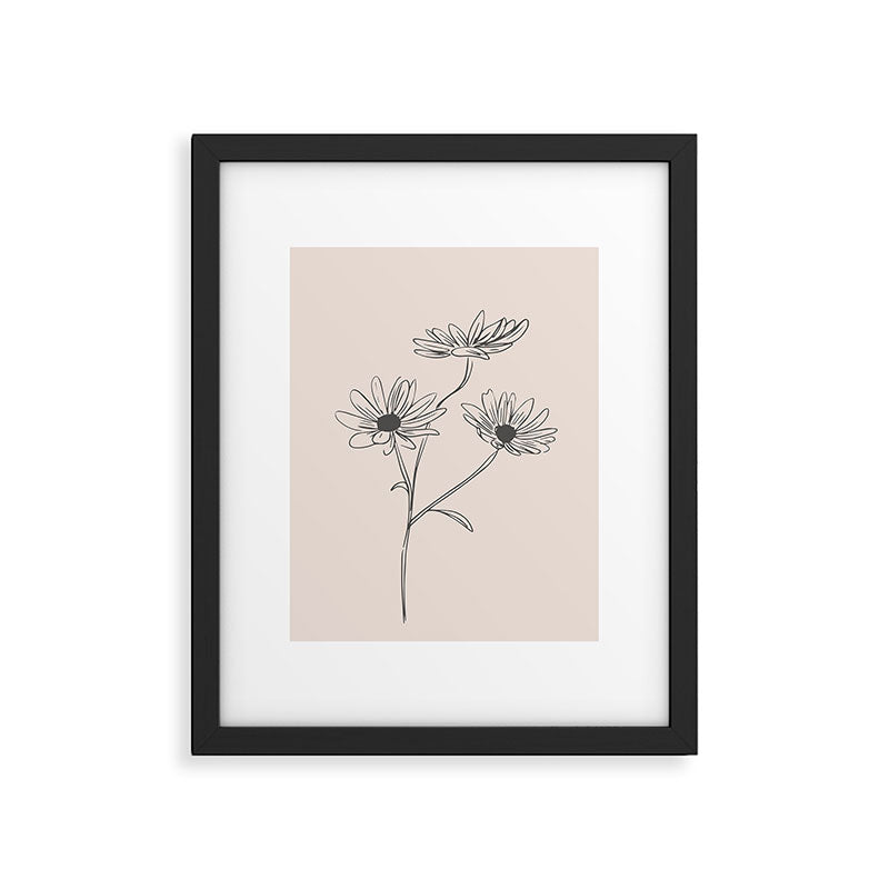Minimal Line Art Flowers 6 Framed Art Print Gallery Image 5