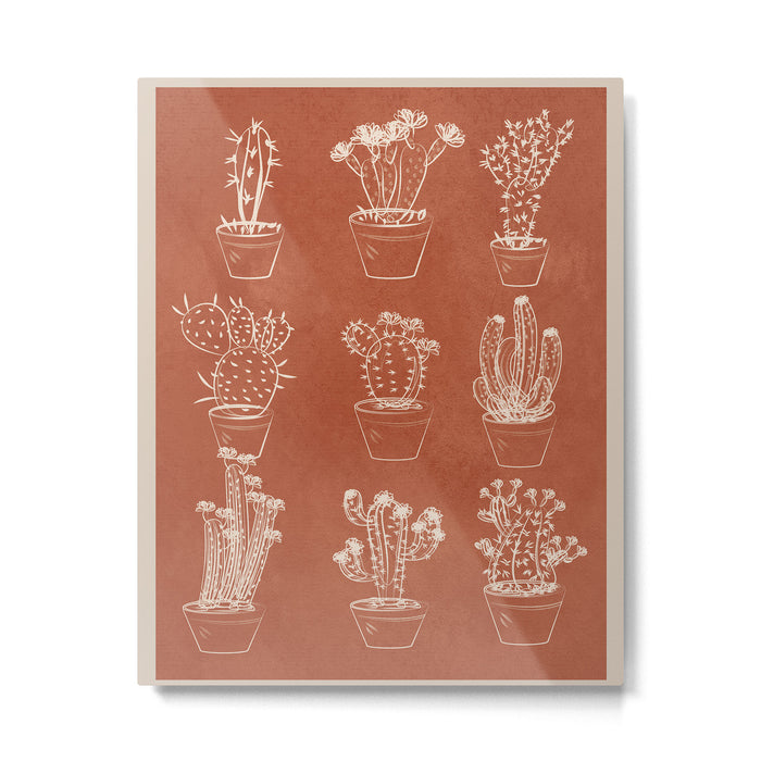 Minimalist Cactus Art 1 Metal Print Gallery Image 1