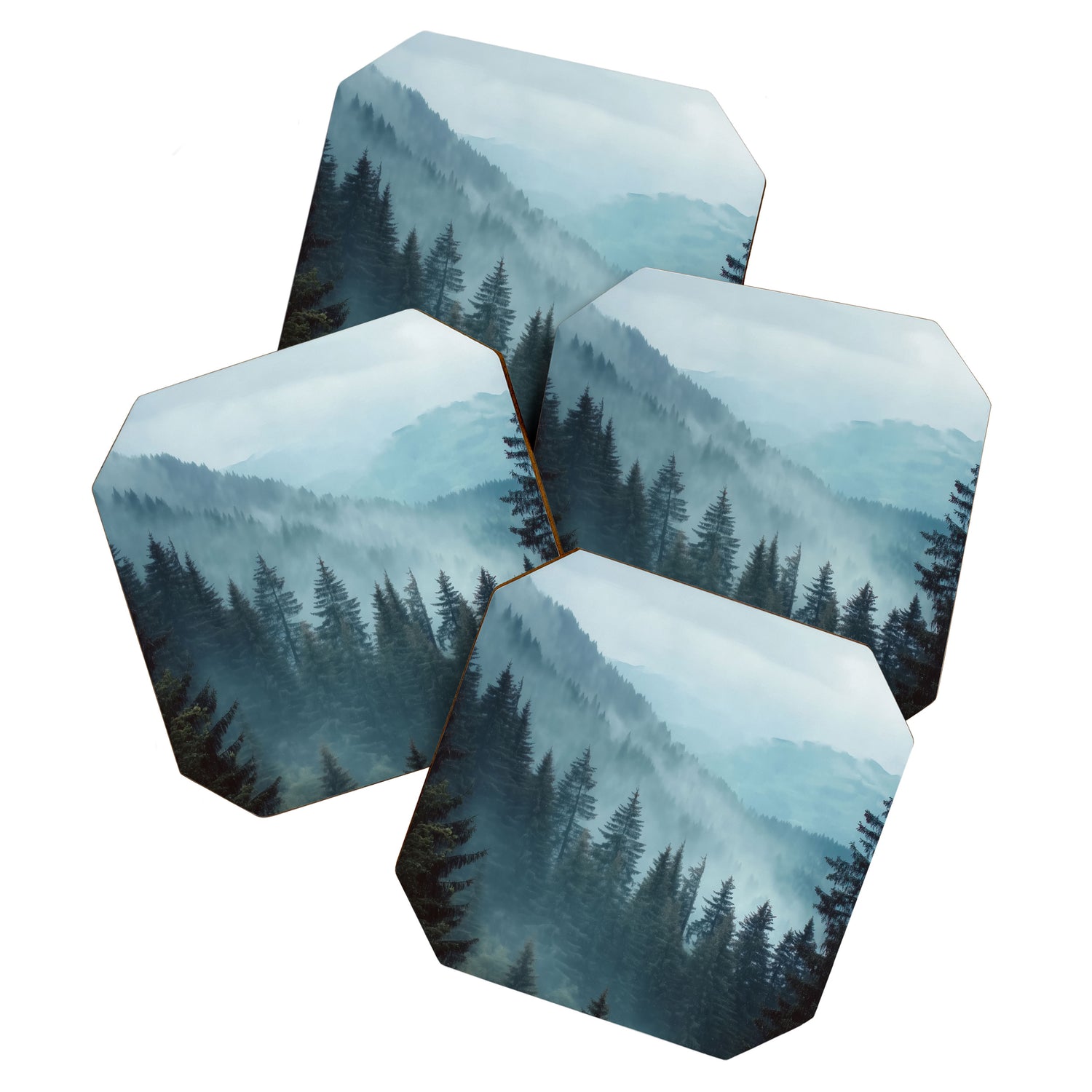 Misty Pine Forest Coaster Gallery Image 1