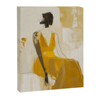 Modern Abstract Woman in Yellow Dress Canvas Print Gallery Image 6