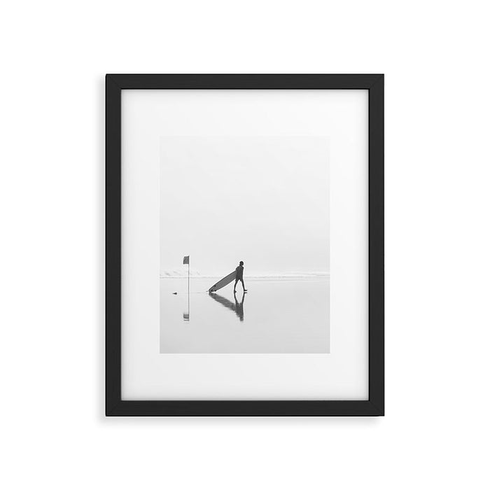 Modern Coastal Surfer Photography Framed Art Print Gallery Image 1
