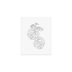 Monstera Leaf Line Drawing Art Print Gallery Image 1