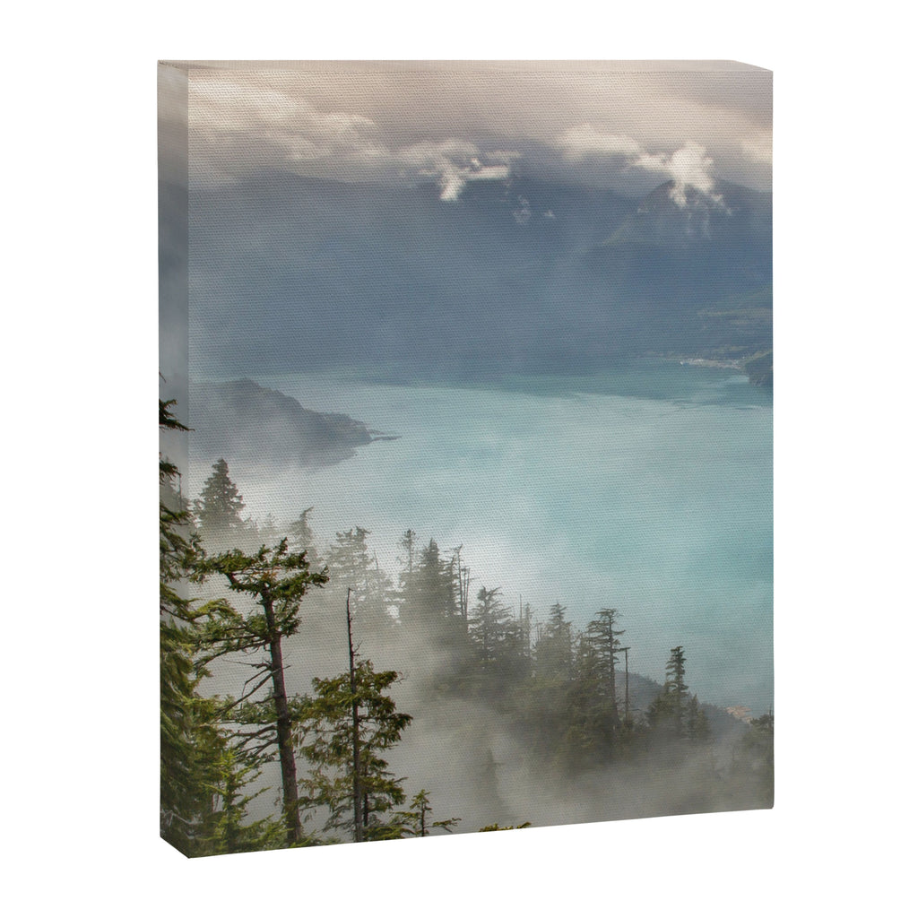 Morning sunshine over the clear mountain blue lake Canvas Print Gallery Image 6