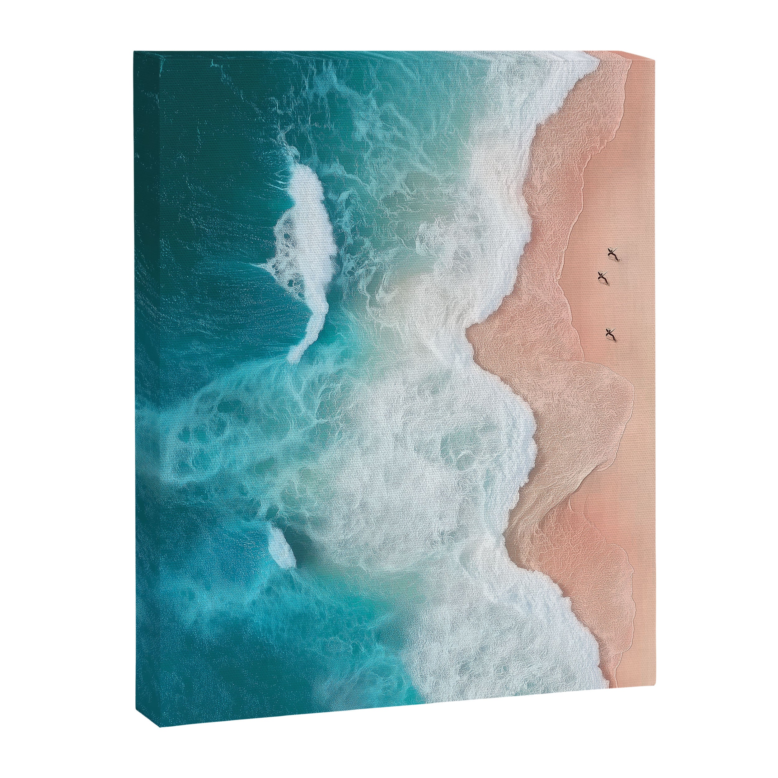 Peach Sand and Blue Sea - Coastal Aerial Photography Canvas Print Gallery Image 6