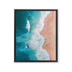 Peach Sand and Blue Sea - Coastal Aerial Photography Framed Canvas Print Gallery Image 6