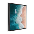 Peach Sand and Blue Sea - Coastal Aerial Photography Framed Canvas Print Gallery Image 2