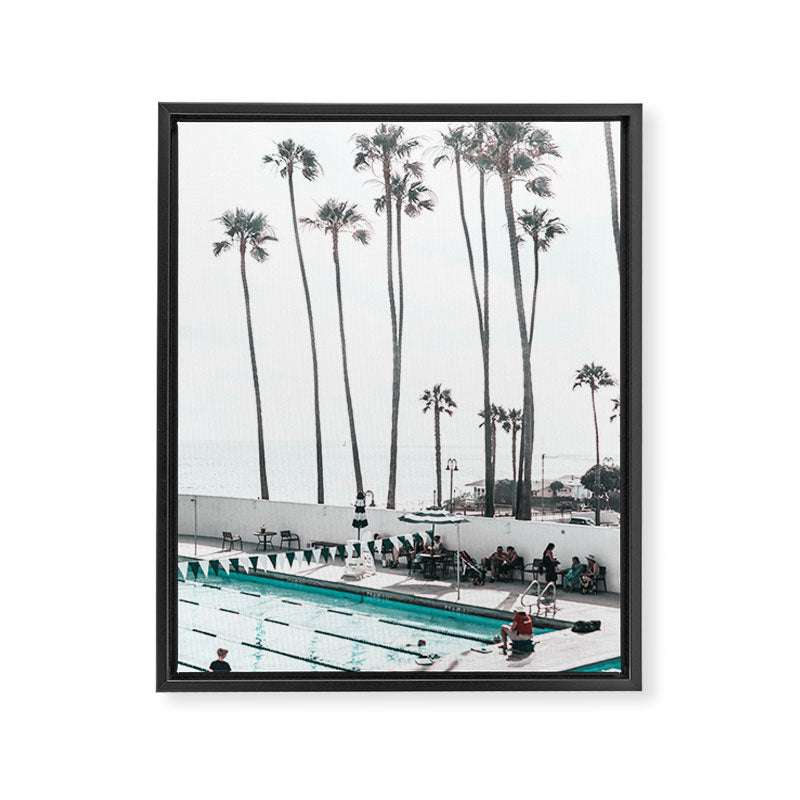 Pool and Palm Trees Framed Canvas Print Gallery Image 6