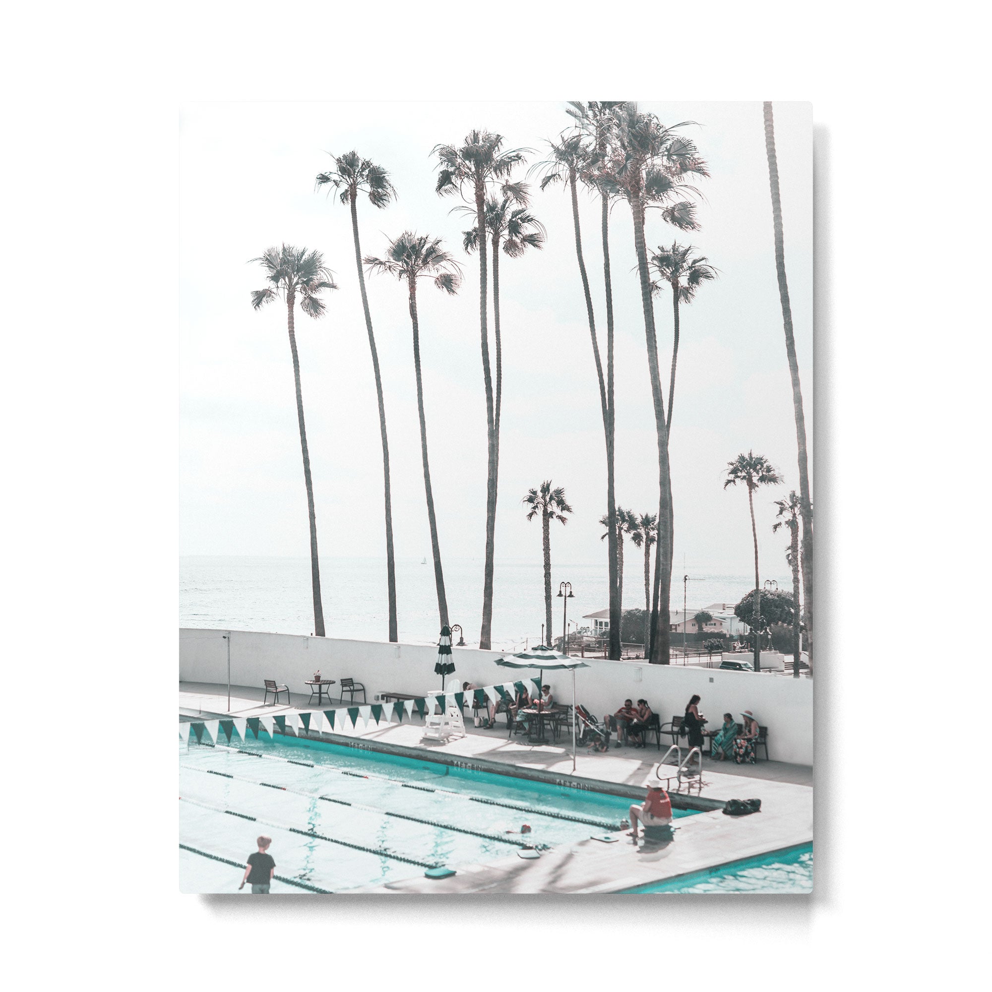 Pool and Palm Trees Metal Print Gallery Image 4