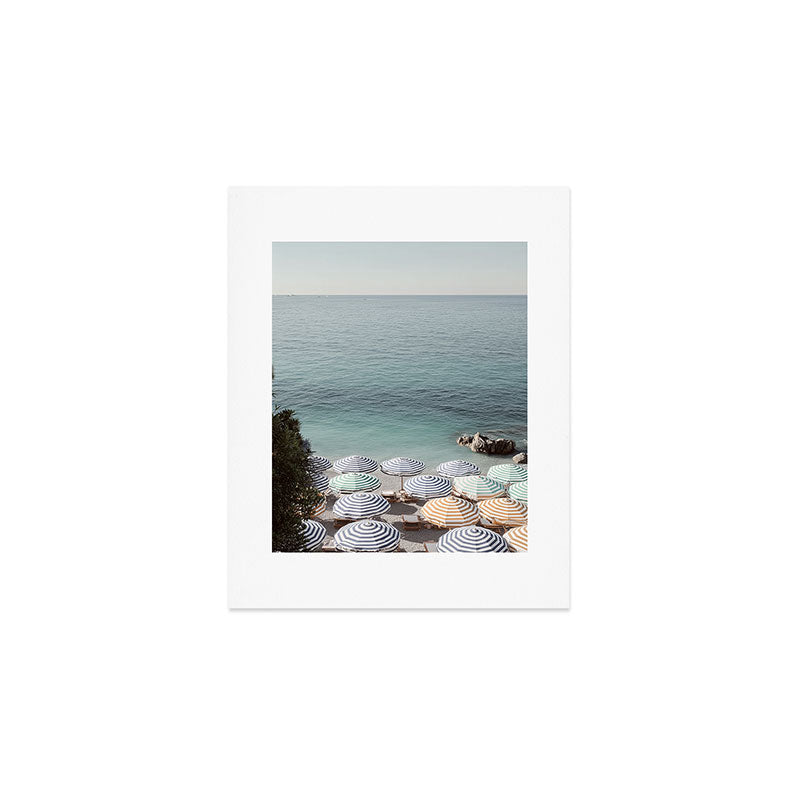 Seaside Patterns - Pastel Umbrella Coastal Print Art Print Gallery Image 1