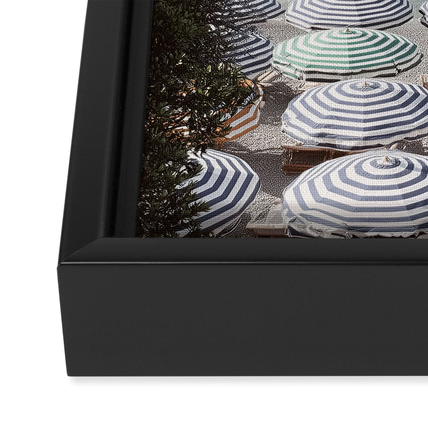 Seaside Patterns - Pastel Umbrella Coastal Print Framed Canvas Print Gallery Image 3