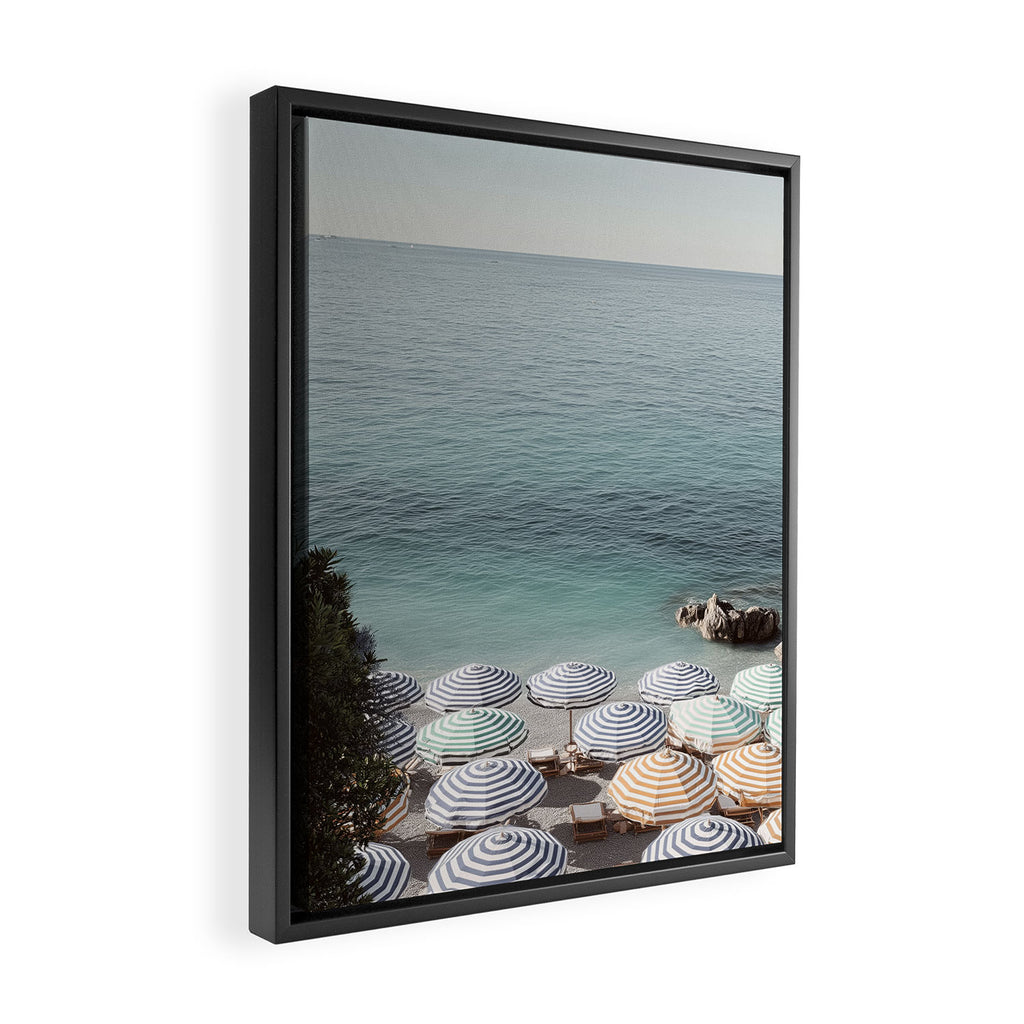 Seaside Patterns - Pastel Umbrella Coastal Print Framed Canvas Print Gallery Image 2