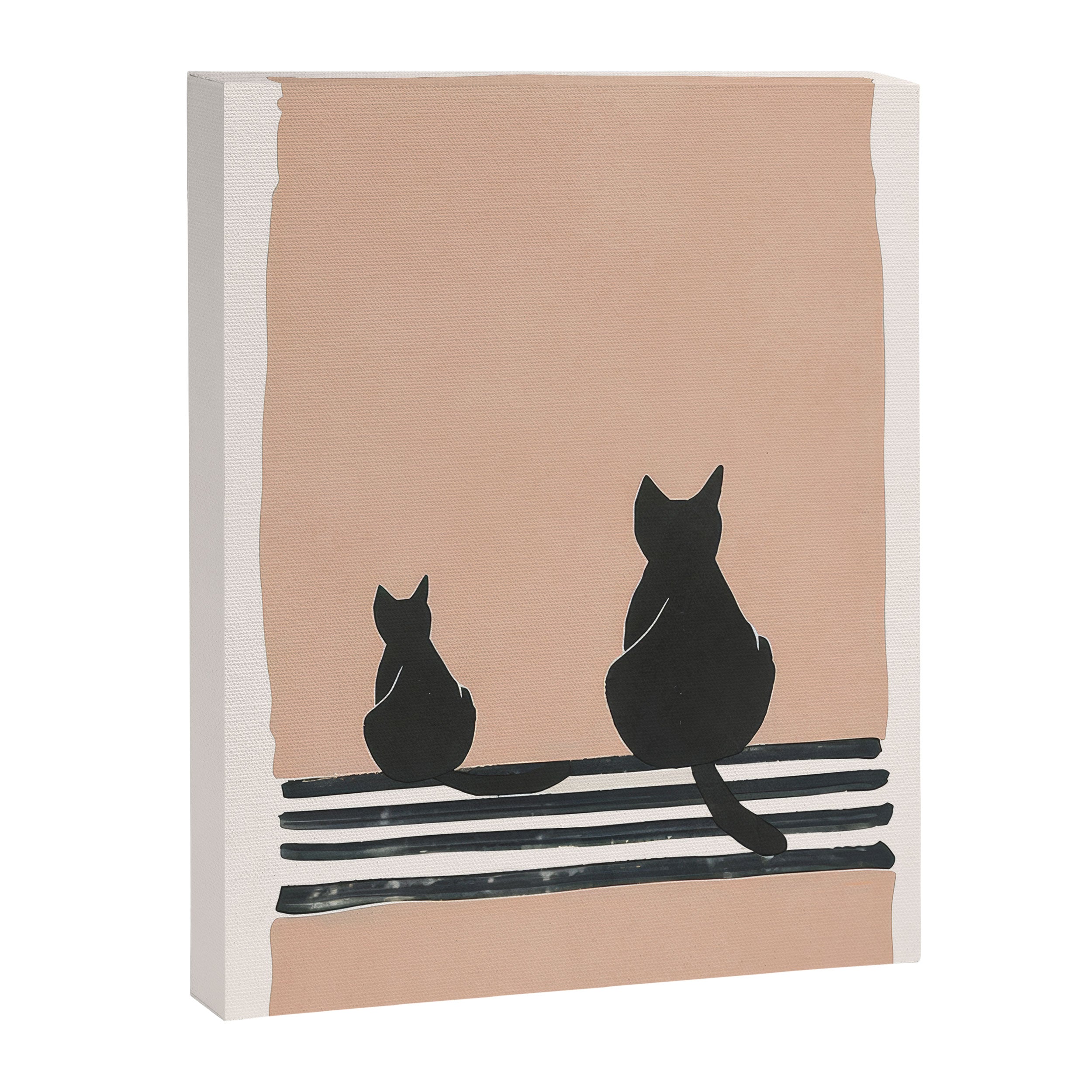 Sitting Cats Abstract Canvas Print Gallery Image 6