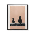 Sitting Cats Abstract Framed Canvas Print Gallery Image 6