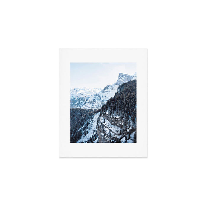 Snowy Mountain Landscape Art Print Gallery Image 1