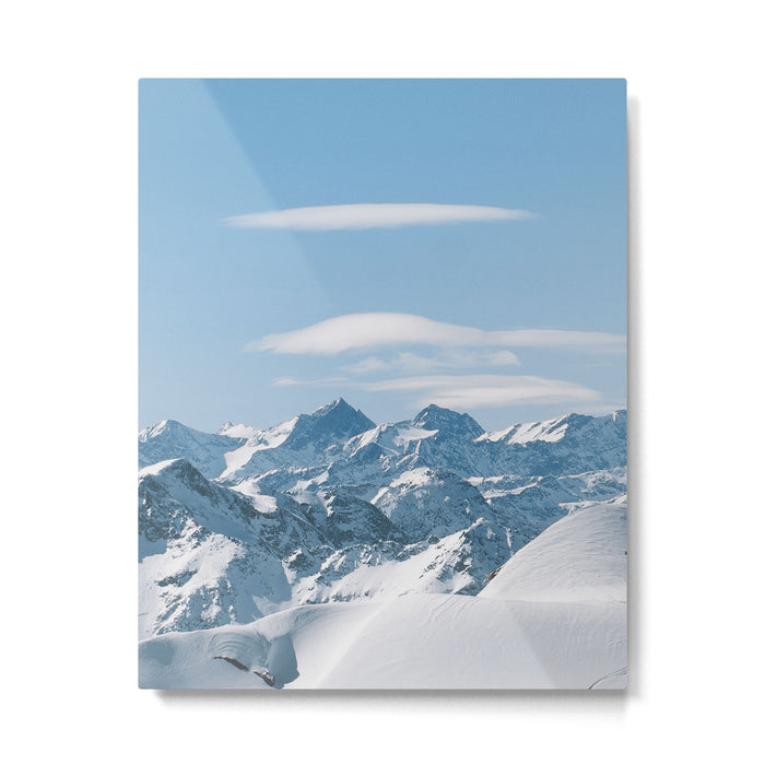 Snowy mountain range Metal Print Gallery Image 1