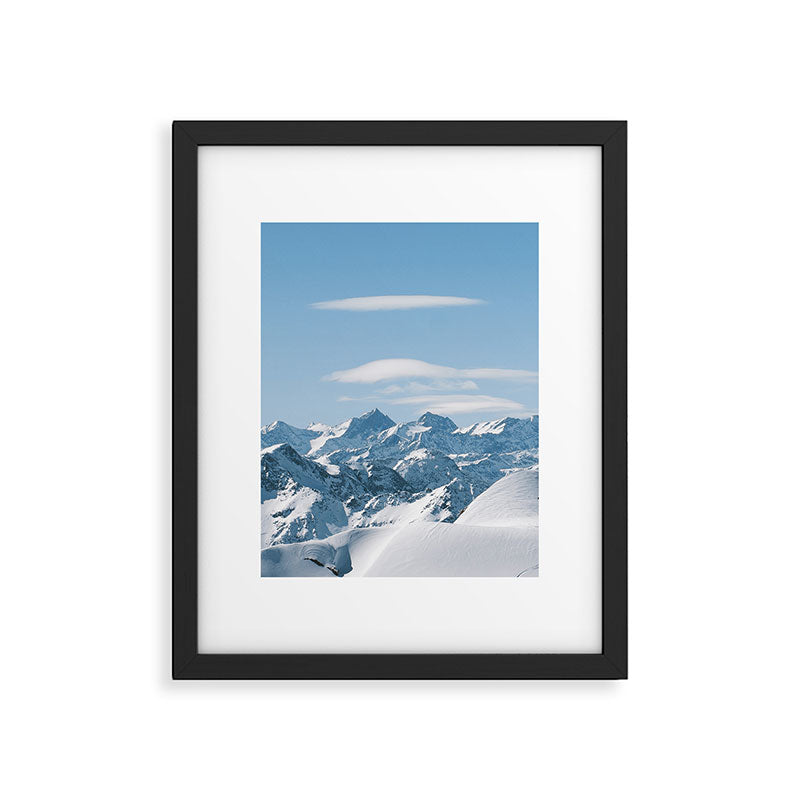Snowy mountain range Framed Art Print Gallery Image 5