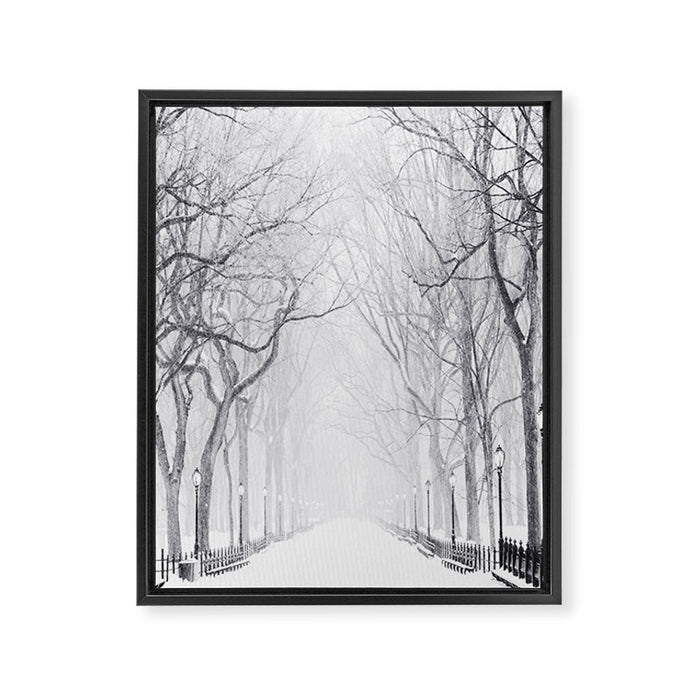Snowy Park Framed Canvas Print Gallery Image 1
