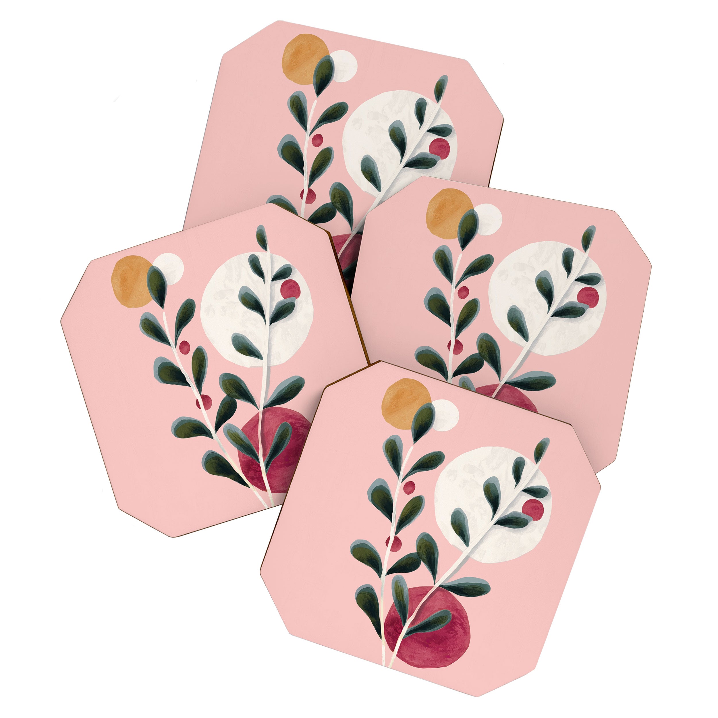 Soft Berry Branches Coaster Gallery Image 1