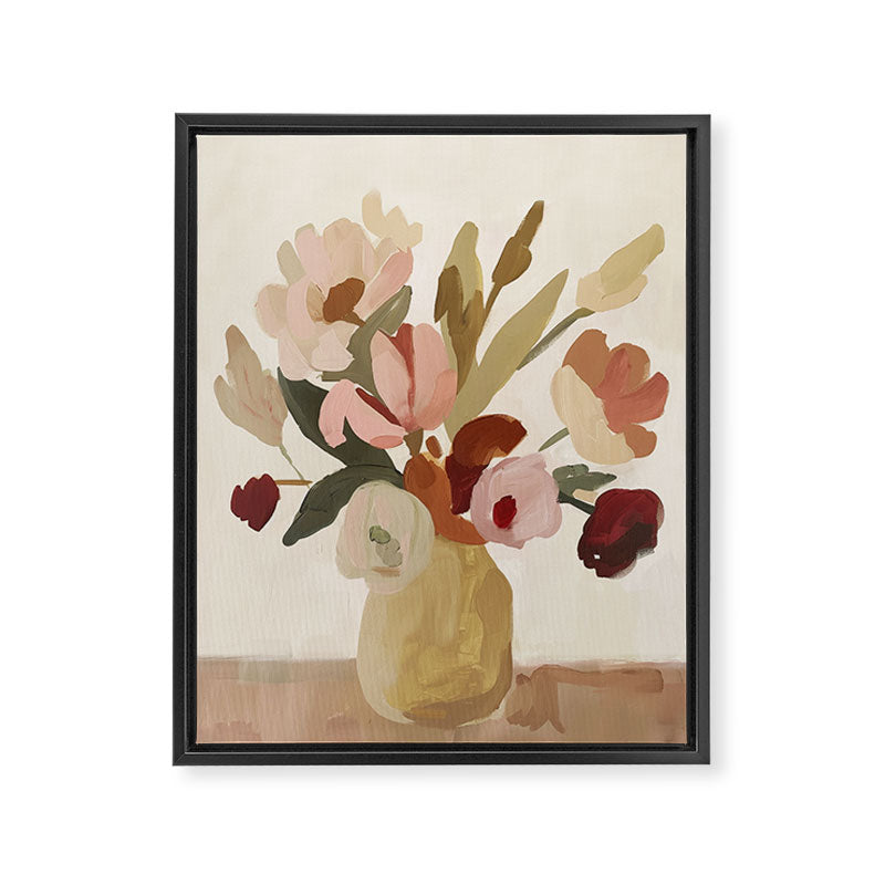 Soft Floral Still Life Framed Canvas Print Gallery Image 6