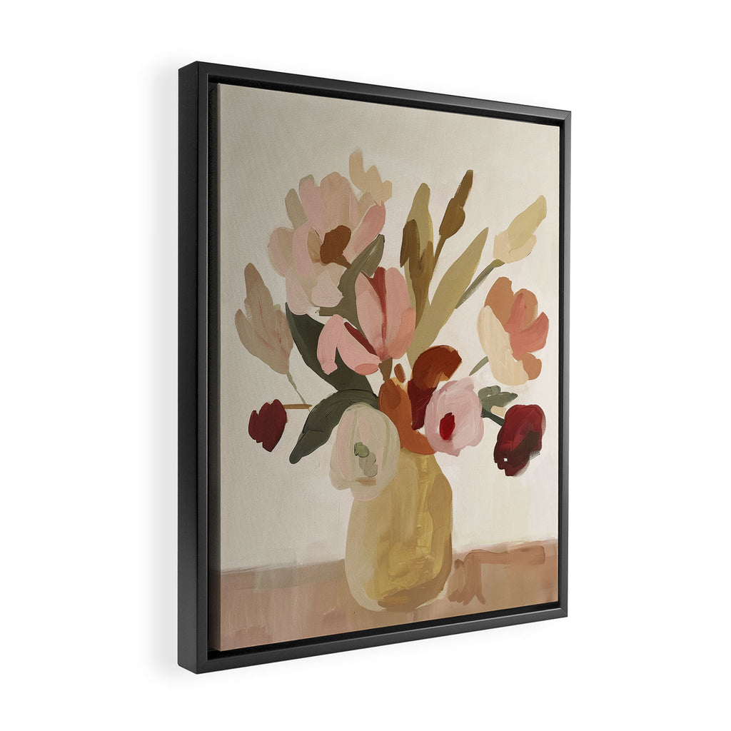 Soft Floral Still Life Framed Canvas Print Gallery Image 2
