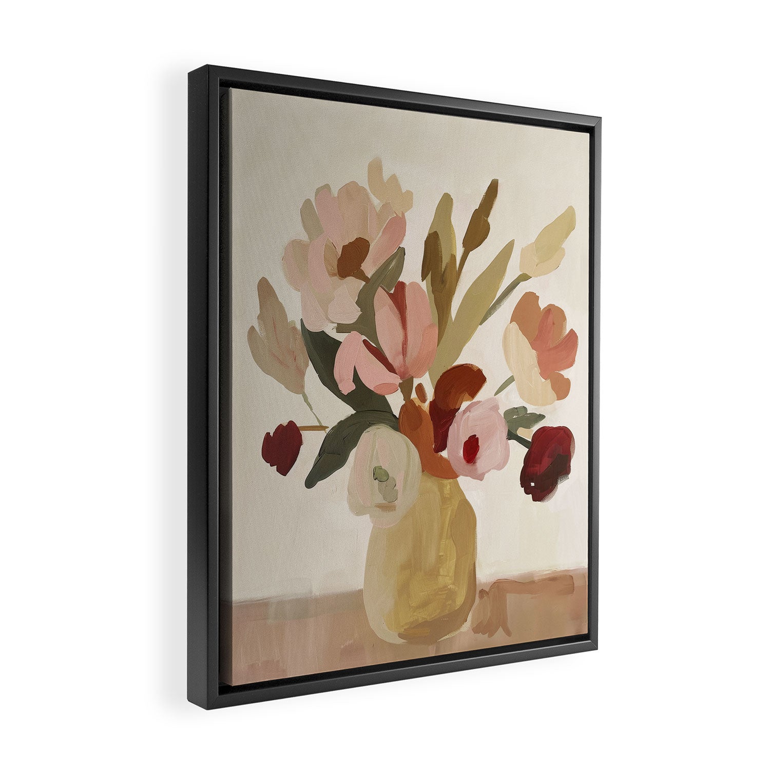 Soft Floral Still Life Framed Canvas Print Gallery Image 2