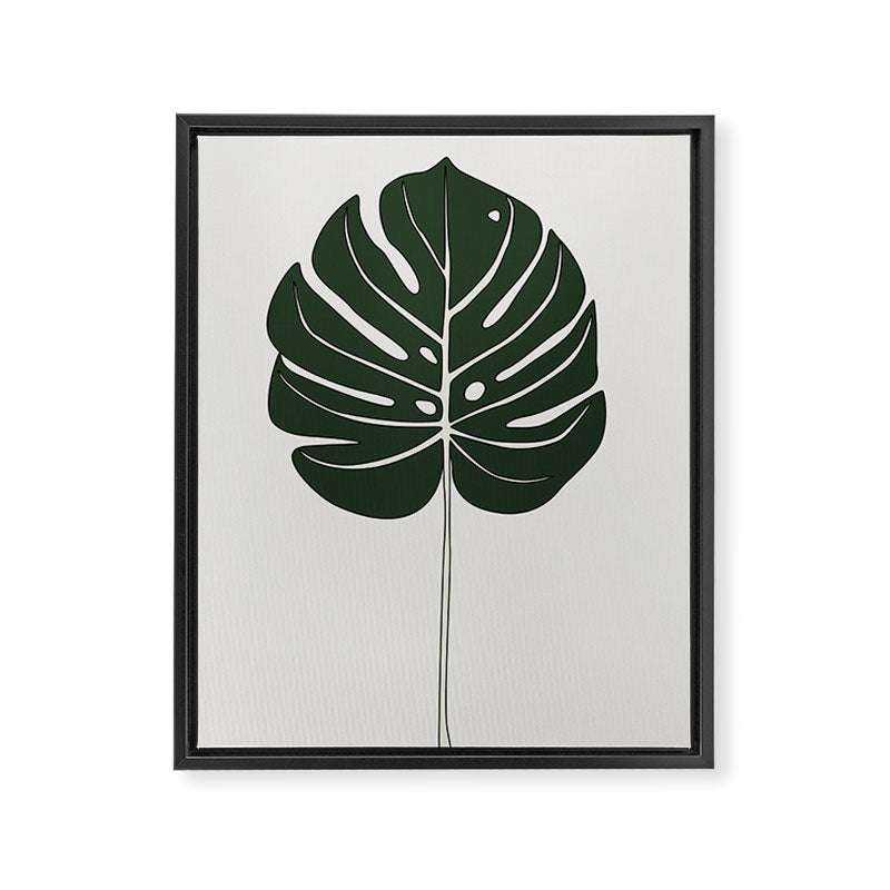 Split Philodendron Leaf Illustration Framed Canvas Print Gallery Image 6