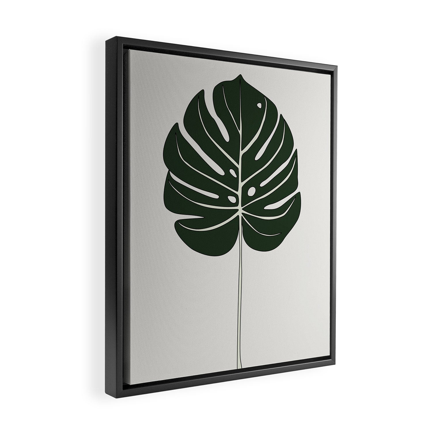 Split Philodendron Leaf Illustration Framed Canvas Print Gallery Image 2